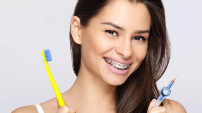 girl wearing braces