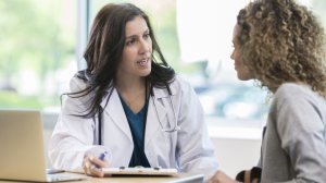 lady doctor consult a women for menopause