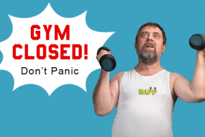 man shocked while doing workout