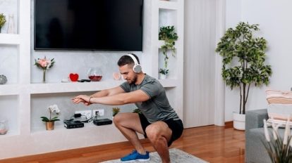 man doing workout at home